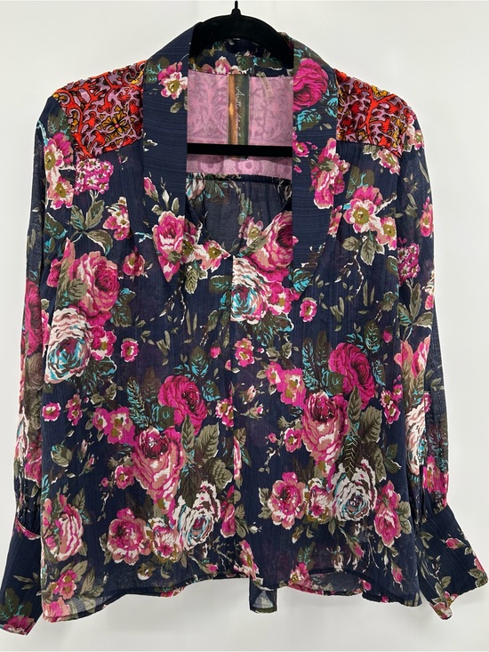 Aratta Silent Journey Tops - Aratta Silent Journey Floral Velvet Burnout Blouse S Boho Whimisigoth Romantic